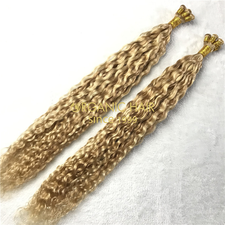 Human hand tied weft piano color #18/22 Curly X200